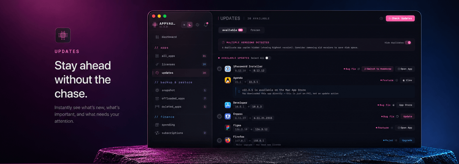AppVault Updates — stay ahead without the chase